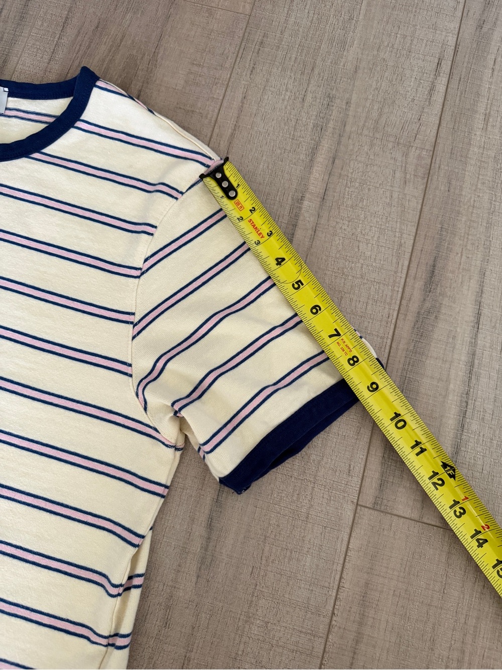 The Greii Striped Ringer Tee Women’s S Boxy Cropped Cotton Made in Korea - Picture 9 of 11